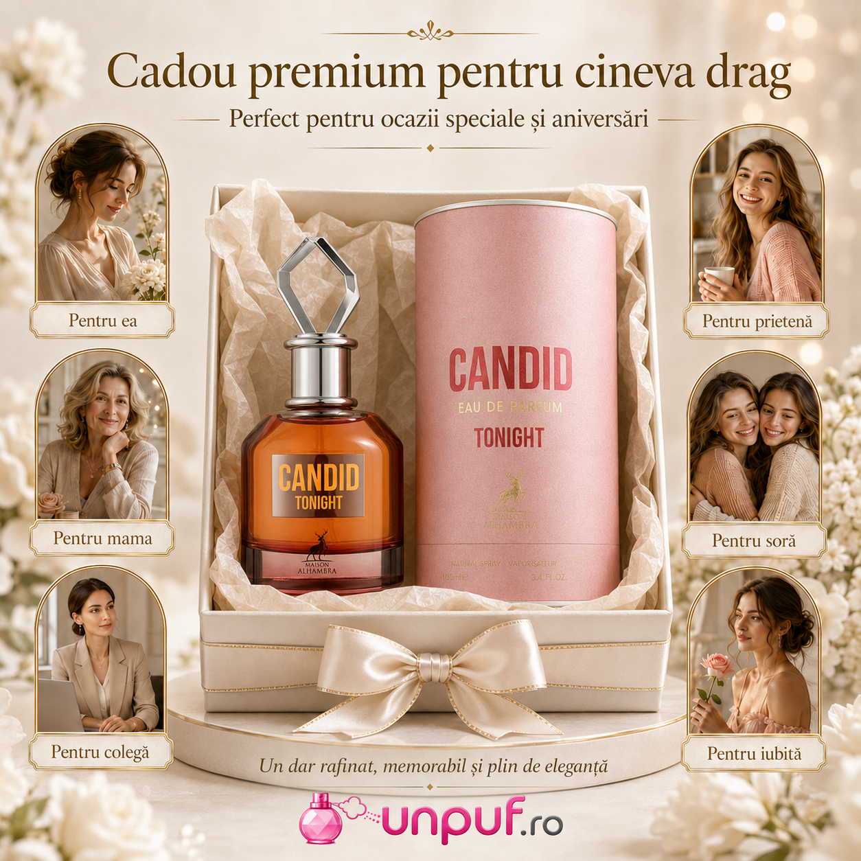 Parfum Arăbesc Maison Alhambra Candid Tonight 100 ml cadou premium pentru ea, mamă, soră, iubită, prietenă sau colegă